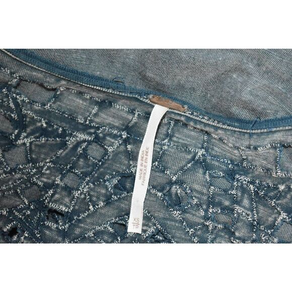 Free People Green Acid Wash V-Neck Top - XS - Picture 5 of 5